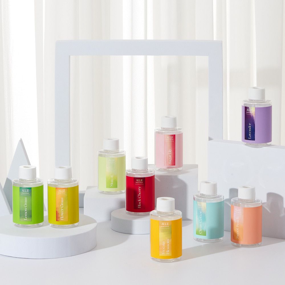 [ALLE] Flower Reed Diffuser Refill 130ml 1+1 – 9 IFRA-Certified Scents with French Fragrance Oils & Plant-Based Ethanol for a Natural, Elegant Aroma - Made in KOREA